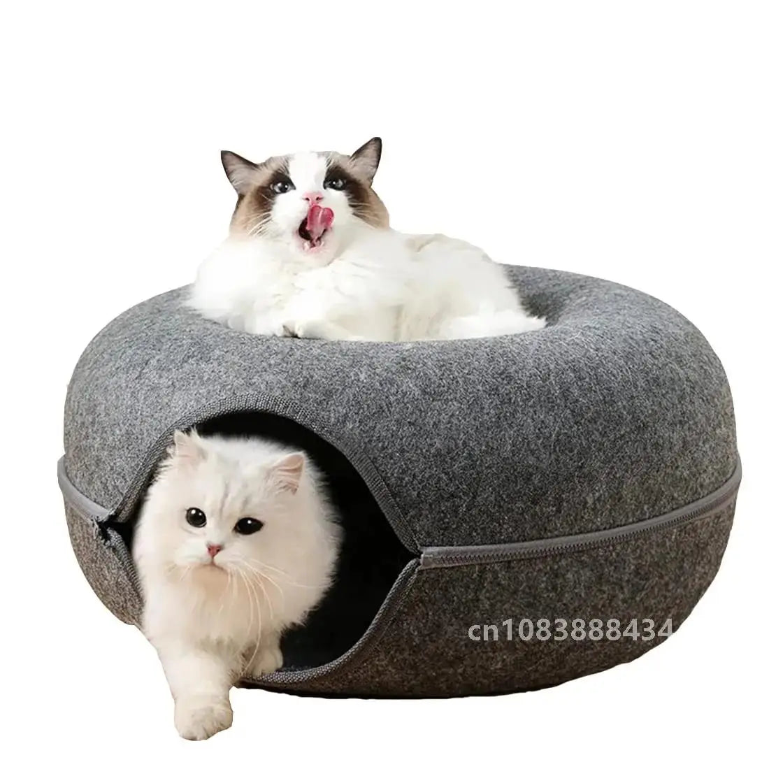 Donut Cat Bed Interactive Tunnel