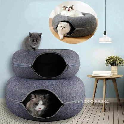 Donut Cat Bed Interactive Tunnel